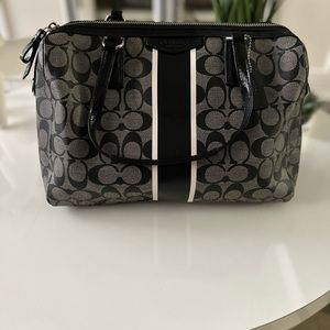 Coach handbag, black and gray, includes purse strap